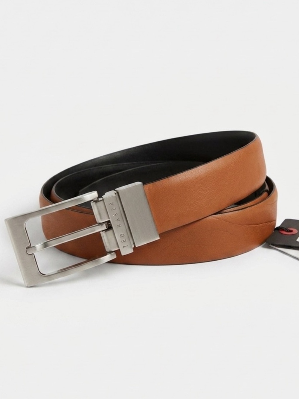 NWT Ted Baker MXZ-KARMER Tan Reversible Leather Belt Size 38